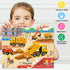 LELEMON 100 Pieces Jigsaw Puzzles in a Metal Box for Kids Age for 4-8 Boys Girls Toy Puzzles Construction Site Vehicles Children Learning Educatio...