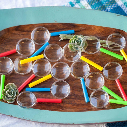 Huji 24 Pack Plastic Magnifying Glasses - Perfect for Kids' Parties, Birthdays, and Educational School Activities...