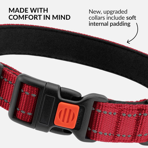 CollarDirect Reflective Dog Collar for a Small, Medium, Large Dog or Puppy with a Quick Release Buckle - Boy and Girl - Nylon Suitable for Swimmin...