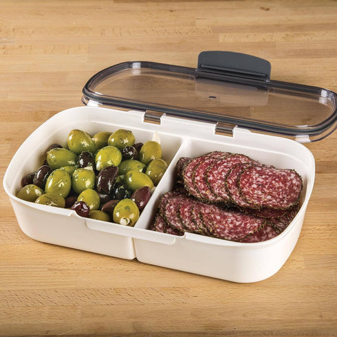 ProKeeper Split Deli Food Storage Container with Air-Tight Silicone Seal and Dry Erase Compatible Lid, 11.75...