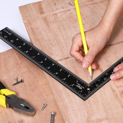 VINCA Carpenter Framing L Shape Square, SCLS-1208BK 8 inch x 12 inch, Steel Black Finished...