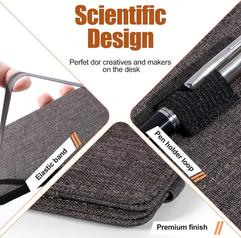 Journal Cover for Field Notes - Compatible with Moleskine Cahier's Notebook - Waterproof Fabric,Multifunctional Organizer with Pen Loop, Business ...