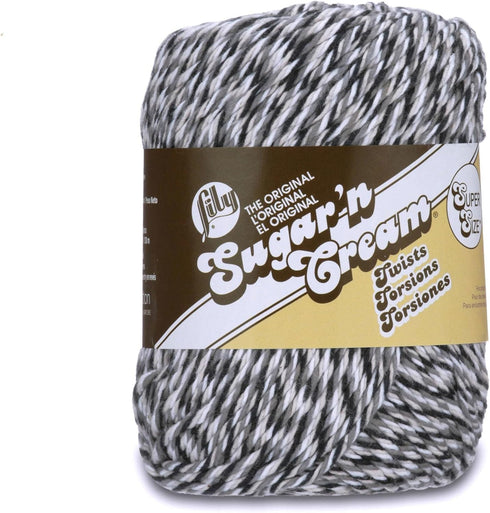 Lily Sugar 'N Cream Super Size Twists Yarn - 4 Medium Gauge 100% Cotton - 3 oz - Overcast Twist - Machine Wash & Dry......