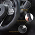 Car Steering Wheel Cover Black, 14-14.5 inch Steering Wheel Covers with Coasters Microfiber Leather Carbon Fiber Breathable Anti-Slip Durable Univ...