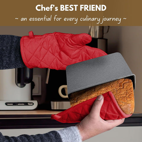 Native Fab Pot Holders and Oven Mitts Sets for Kitchen Heat Resistant - Hanging Non-Slip - 100% Cotton Kitchen Oven Mitts and Pot Holders 4-Piece ...