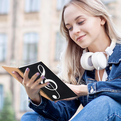 Blank Sheet Music Notebook, 160 Pages Composition Staff Paper Notebook, Manuscript Paper Notebook, 10 Staves (Music clef notebook)...