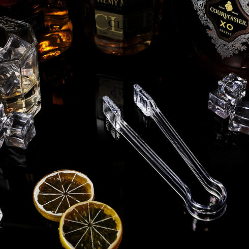 Patelai 10 Pieces Small Plastic Serving Tongs for Appetizers Clear Plastic Mini Sugar Cube Buffet Ice Tongs for Dessert Tea Coffee Party Bar Appet...