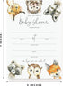 Bliss Collections 25 Baby Shower Invitations with Envelopes Woodland Animals, Forest Creatures, Fox, Owl, Racoon, Wolf, Hedgehog, Bobcat - Gender ...