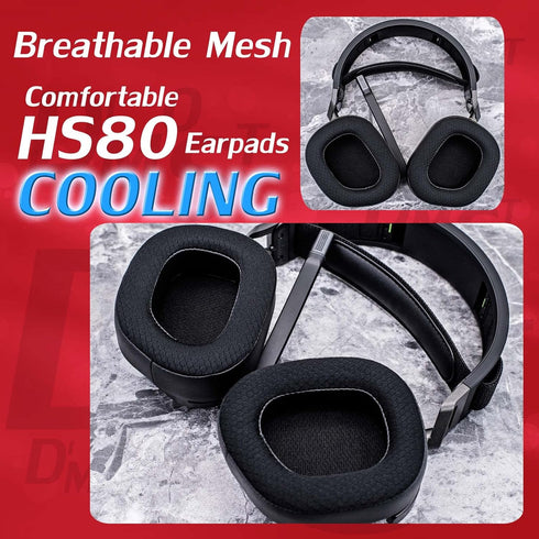 HS80 Cooling Gel Ear Pads Compatible with HS80 Headset I Thicker Enhanced Memory Foam with Breathable Mesh by DIMOST...