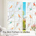 Coavas Window Privacy Film Decorative Bird Stained Glass Window Film Bathroom Frosted Glass Window Cling Privacy Film Heat Blocking Static Cling D...
