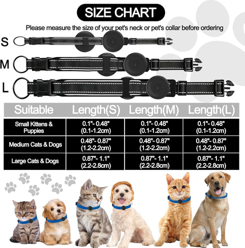 IPX8 Waterproof AirTag Dog Collar Holder, Hidden Air Tag Case for Cat Collar, Anti-Lost Silicone Cover for AirTag GPS Tracker Compatible with Pets...