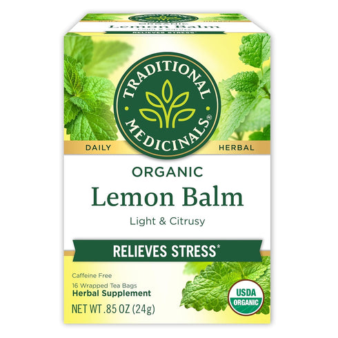 Traditional Medicinals Organic Lemon Balm Herbal Tea, Calming and Supports Digestion, (Pack of 1) - 16 Tea Bags...
