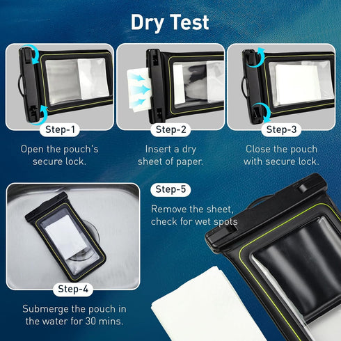 Floating Waterproof Pouch, with Adjustable Neck Lanyard, Marine IP68 Cellphone Dry Bag Compatible with 15 Pro Max/ 14 Pro Max/ 13 Pro Max/ 12/ S24...