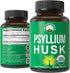 USDA Organic Psyllium Husk Vegan Capsules Made with Organic Psyllium Husk Seed. Fiber Supplement for Gut. Digestive Prebiotics. Pills for Digestio...