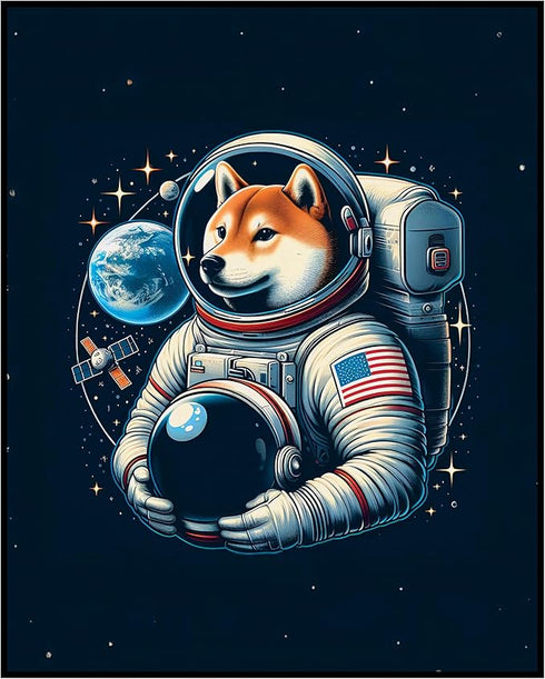 Posterizer 1 pcs-meme space dog sci-fi home decor-Abstract & Modern Art-Fantasy & Fiction Art-Gift for movie lovers-Decor for Home & Office- UNFRA...