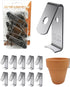 NACETURE 12 Pack Stainless Steel Plant Hangers Flower Pot Clips - Outdoor Wall Hook Metal Plant Stand Holds 5" to 8" Standard Flower Pot...