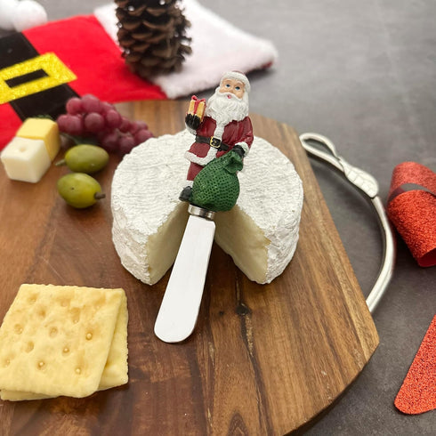 Supreme Housewares Santa Claus Cheese Spreaders, Hand-Painted Resin Handles with Stainless Steel Blades for Spreading Cream Cheese, Butter, Jam, o...