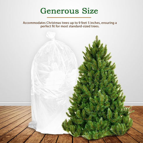 Jumbo Christmas Tree Removal Storage and Disposal Bag – Extra Large Plastic Bags Container to Cover Xmas Trees Up to 9feet 5inch, Heavy Duty, Disp...