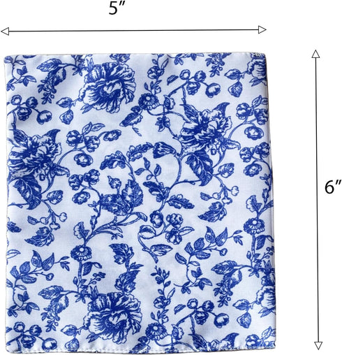 Dollhouse Bedding, 5 Piece Set with Comforter & Pillows, Blanket, Realistic Bedroom Accessories for 6 inch Dolls, 1/12 Scale, Blue Flowers and Whi...