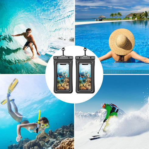 Syncwire Waterproof Phone Pouch, 2 Pack IPX8 Universal Waterproof Case Underwater Dry Bag Compatible with iPhone 13 12 Pro Max SE2 11 Pro XR X 8 7...