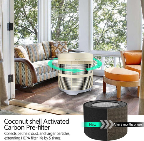 Universal Air Cleaner Carbon Replacement Pre-Filters Compatible with Honeywell 50250-S Round Air Purifier (1 Piece)...