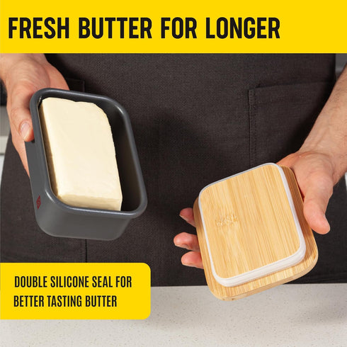 Butter Dish with Lid - Countertop & Fridge Butter Keeper, Container & Holder, Large and Small Tray with Lid, Storage Box, Mantequillera...