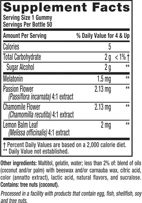 Vitafusion Kids Melatonin Gummy Supplements, Tropical Peach Flavored Sleep Support Supplements (1), 50 Count...