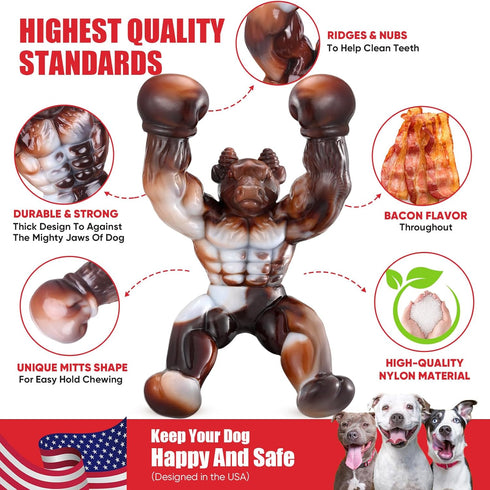 Dog Toys for Aggressive Chewers, Indestructible Dog Toys, Dog Toys for Large Dogs, Almost Indestructible Dog Bones for Small/Medium/Large Dogs, Do...