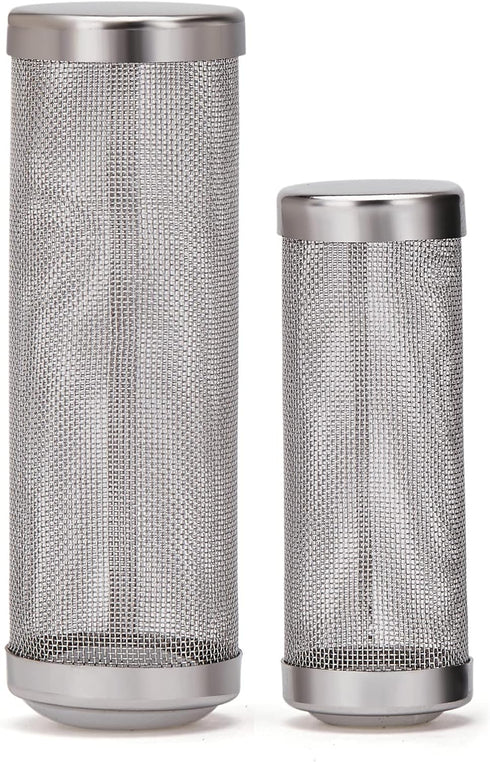 2 Pcs 12mm/16mm Stainless Steel Aquarium Filter Intake Guard Mesh Cover,Fish Tank Filter Guard with 2PCS Filter Sponge for Breeding Fish Shrimp Ta...