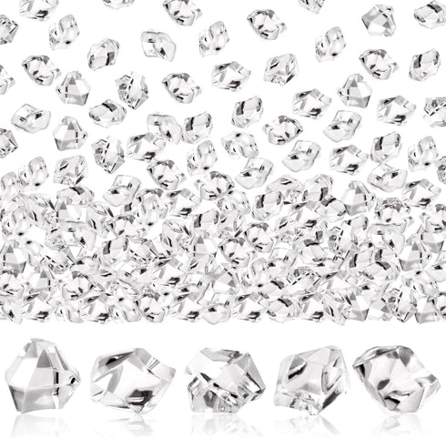 600PCS Fake Crushed Ice Rocks, Acrylic Diamond Crystals Fake Diamonds Plastic Clear Ice Cubes Diamond Table Scatters Acrylic Gems For Vase Fillers...