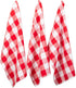 DII Buffalo Check Kitchen Collection, Classic Farmhouse Dishtowel Set, 20x30, Red & White, 3 Piece...