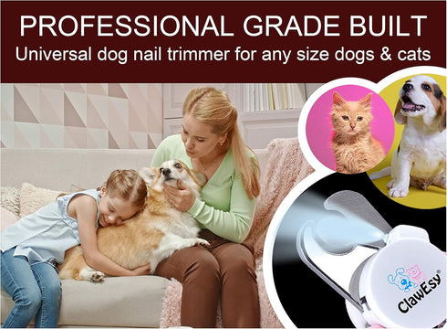 Dog Nail Clipper with Ultra Bright LED Light for Bloodline, Stainless Steel Pet Nail Trimmer with Safety Guard, Ergonomic Handle, Free Nail File f...