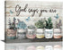Farmhouse Bathroom Succulent Canvas Wall Art Rustic Succulent Plants Pictures Wall Decor God Says You Are Christian Bible Verse Painting Prints Co...