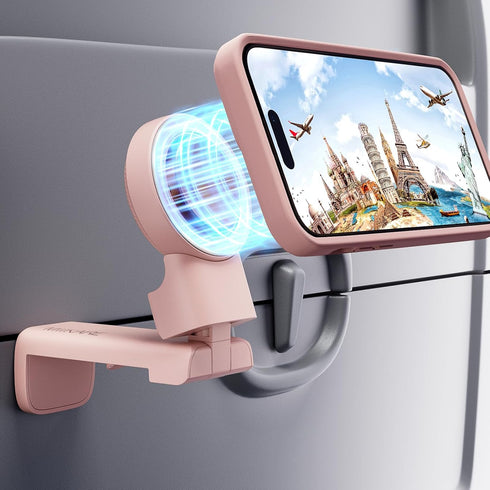 MiiKARE Airplane Travel Essentials Phone Holder for Magsafe, Universal Handsfree Phone Mount for Flying with 360 Degree Rotation, Travel Must Have...