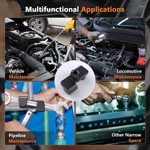 Wrench Extender for 1/2 Inch Drive Breaker Bars/21 mm Hex Drive, Universal Wrench Extension Tool Adaptor for Cheater Bar, Extend Wrenches Tool to ...