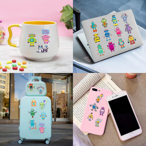 Robot Temporary Tattoos 8 Sheets 84 PCS Robotic Party Decorations Supplies Favors Robot Theme Birthday Cute Stickers Christmas Gifts for Boys Girl...