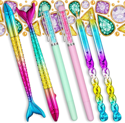 12 Piece Diamond Painting Tool, Include 6 Piece Mermaid Point Drill Pens Classic Point Drill Pen Spiral Diamond Painting Pen, 6 Piece Diamond Pain...