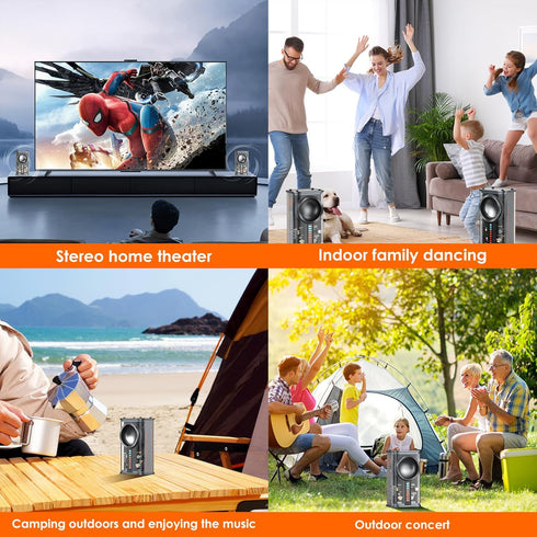 Portable Bluetooth Speaker with Lights, Transparent Wireless Mini Bluetooth Speaker with TWS, Perfect Small Speaker HD Sound and Bass for Office, ...