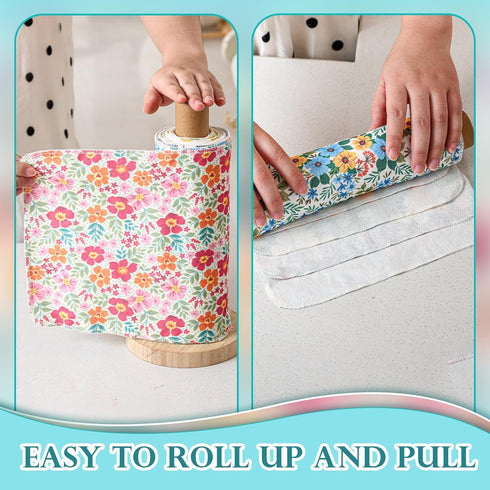 30 Pack Reusable Paper Towels Rolls Washable Paperless Paper Towels Bulk Cloth Cotton Towels with Cardboard Reusable Napkins for Kitchen Bathroom(...