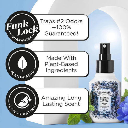 Poo-Pourri Before-You-Go Toilet Spray, Fresh Air, 4 Fl Oz - Jasmine, Fresh Air and Mint...