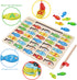Magnetic Wooden Fishing Game Toy for Toddlers, Alphabet Fish Catching Counting Games Puzzle with Numbers and Letters, Preschool Learning ABC Math ...