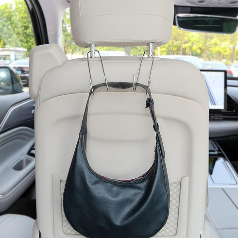 Headrest Hooks for Purses and Bags, Car Seat Hooks for Purse Handbag Mask Coat Grocery Bag Water Bottle, 4 Pack...