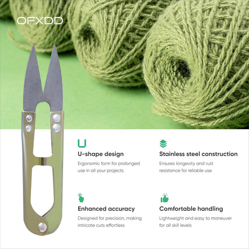 Sewing Scissors Small - Thread Snips for Sewing Stainless Steel - U Shape Thread Cutter/Clippers for Sewing - Nippers, Yarn Scissors for Knitting...