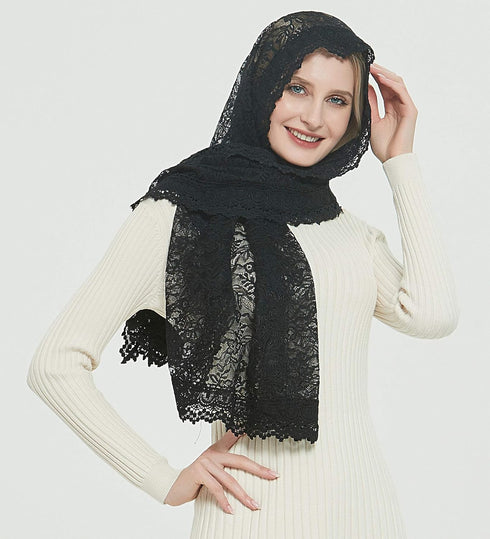 Soft Scarf Mantilla Ivory Lace Catholic Chapel Veil V31...