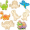 Jetec 24 Pieces Dinosaur Unfinished Wood Cutouts Animal Wooden Paint Crafts for Kids Dinosaur Birthday Party Supplies Home Decoration Ornament Sch...