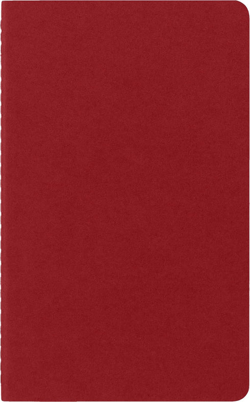 Moleskine Cahier Journal, Soft Cover, Large (5" x 8.25") Plain/Blank, Cranberry Red, 80 Pages (Set of 3)...