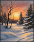 Posterizer 1 pcs-beautiful scenary of snowy winter in oil painting style-2-Landscape & Nature Art-GIft for Men Women Teens-Dining Room Decor- unfr...