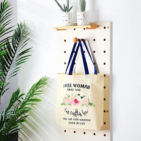 Saintrygo Retirement Bag Retirement Canvas Tote Bag with Funny Flower Inspirational Canvas Handbag Large Grocery Shopping Handbag for Valentine Gi...