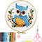 TINDTOP Embroidery Kit for Beginners Adult, Owl Embroidery Kit for Beginners Include Embroidery Cloth Hoops Threads for Craft Lover Hand Stitch wi...