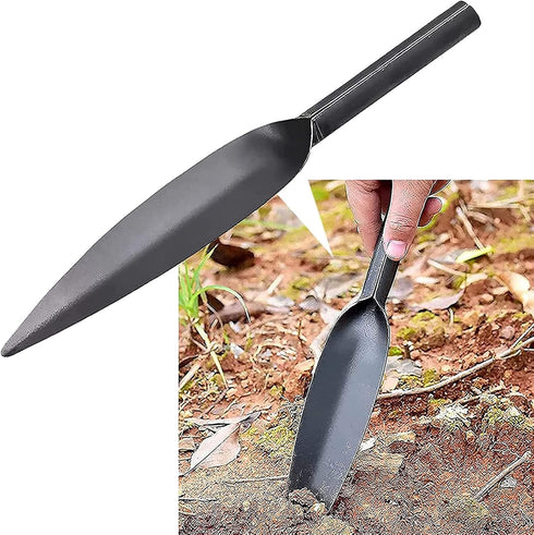 Willow Leaf-Shaped Garden Trowel Tool 12-inch Hand Shovel High-Carbon Steel Material One-Piece Forged Heavy Duty Manual Tool Potting Digging Trans...